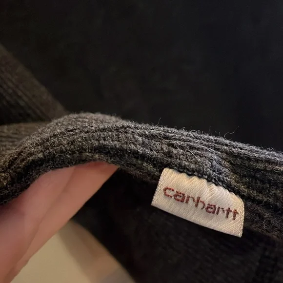 Carhartt-XL(16-18)-charcoal gray-long sleeve, Henley, snap buttons, thermal top. - Picture 3 of 11